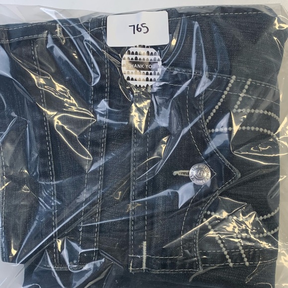 Vintage True Religion Straight Leg Dark Wash Low Rise Jeans Contrast Stitch 31 - Picture 11 of 11